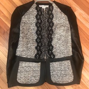 Oscar De la Renta Leather Peplum Jacket